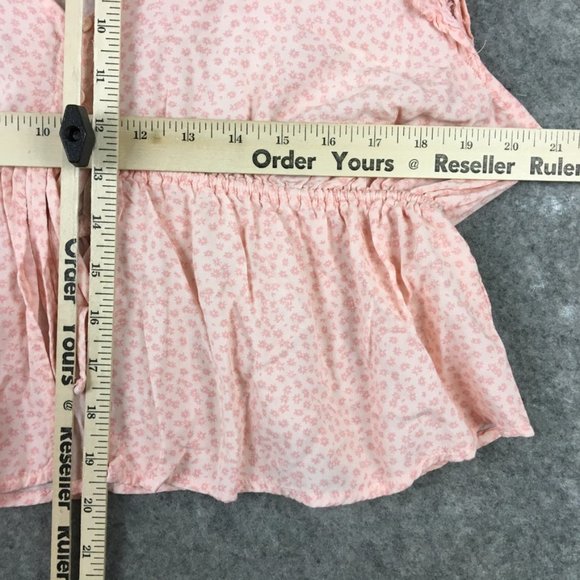 Wild Fable Top XXL 90s Y2K Babydoll Tie Front Flutter Sleeve Pink Floral Ditsy - Picture 7 of 10